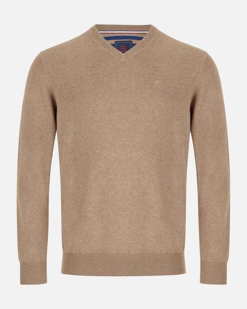 Andre Valencia V-Neck Sweater - Camel