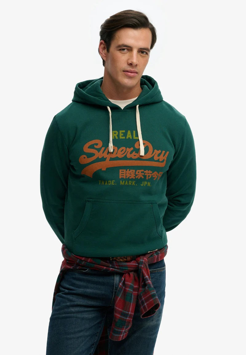 Superdry Vintage Logo Classic Hoodie - Varsity Green