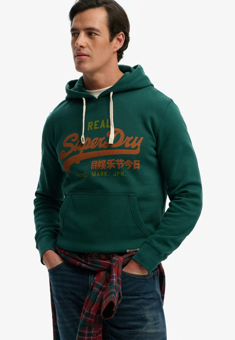 Superdry Vintage Logo Classic Hoodie - Varsity Green