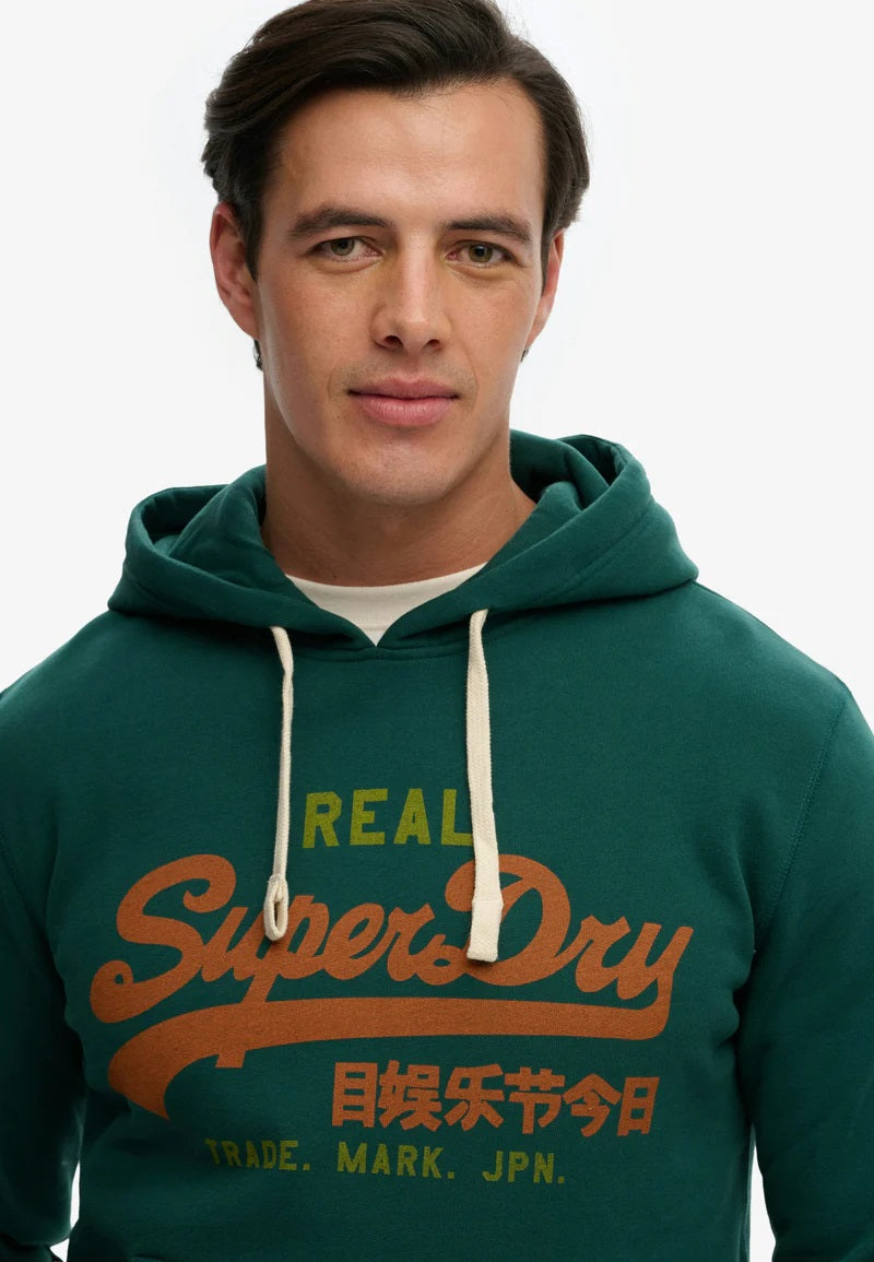 Superdry Vintage Logo Classic Hoodie - Varsity Green