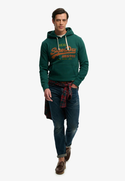 Superdry Vintage Logo Classic Hoodie - Varsity Green