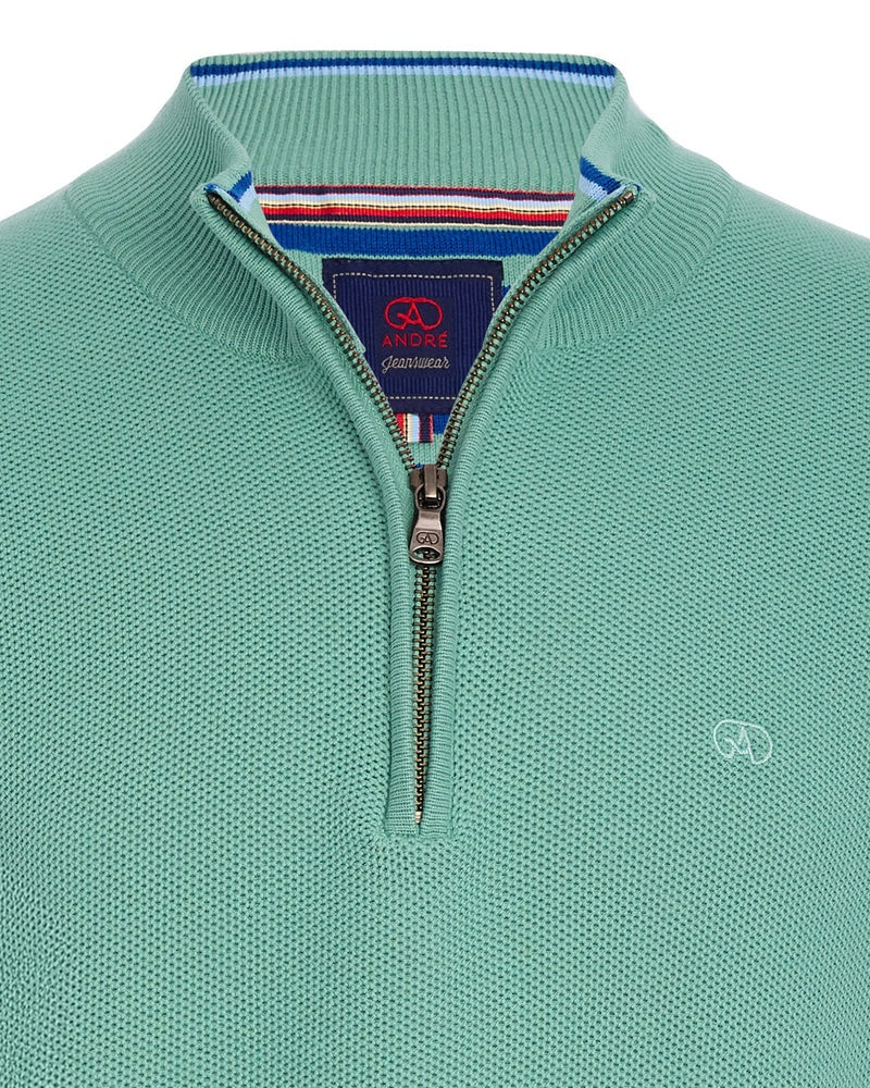 Andre Venice Half Zip Sweater - Green