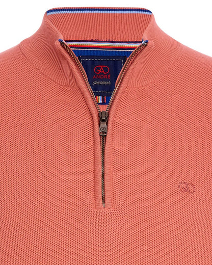 Andre Venice Half Zip Sweater - Mango