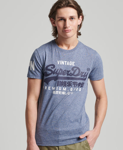 Superdry Vintage Logo T-Shirt - Tois Blue Heather