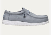 Hey Dude Wally Stretch Canvas Casual Shoe - Light Grey