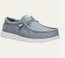 Hey Dude Wally Stretch Canvas Casual Shoe - Light Grey