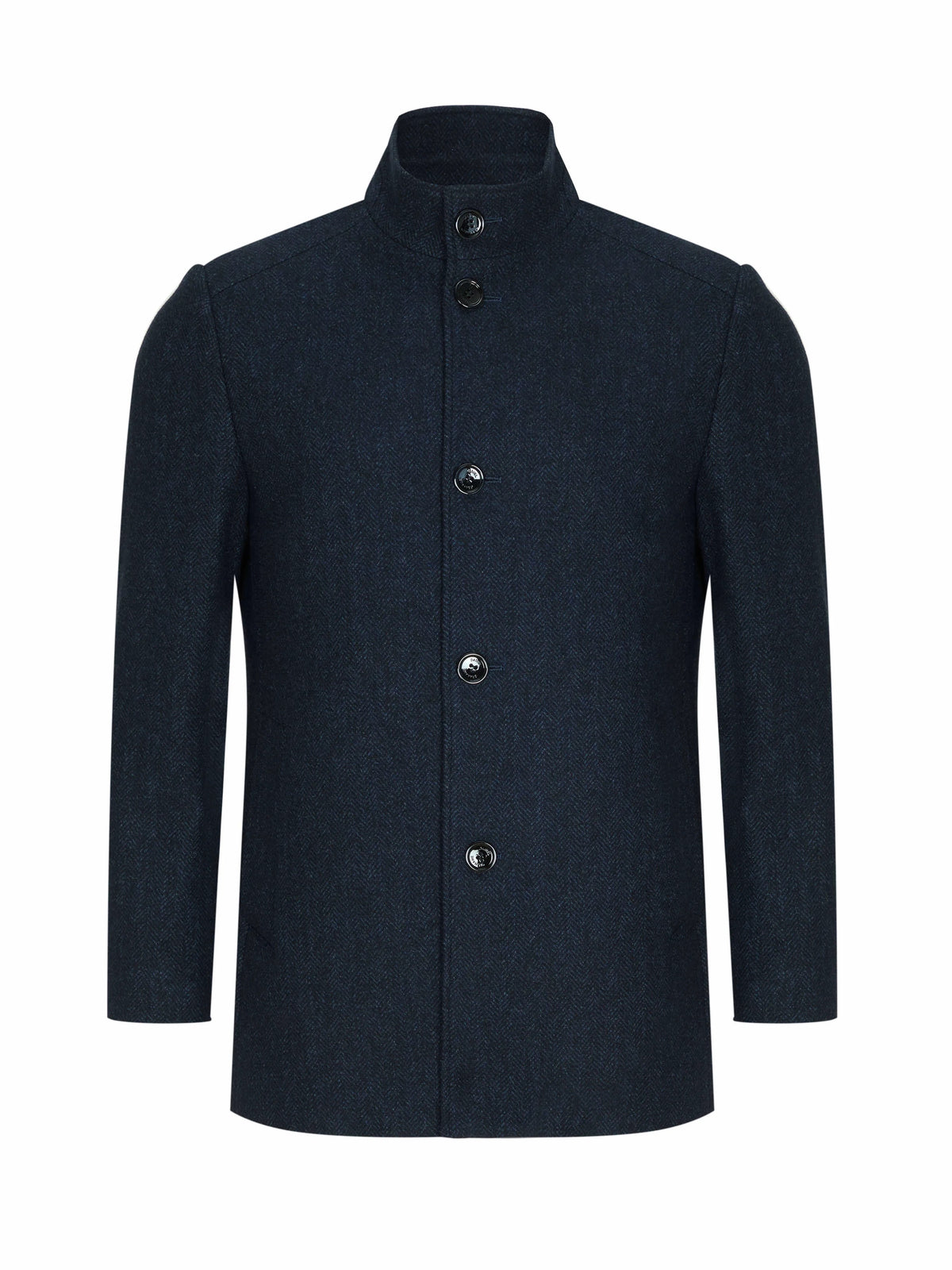 Daniel Grahame Watson Tailored Fit Overcoat - Dark Blue