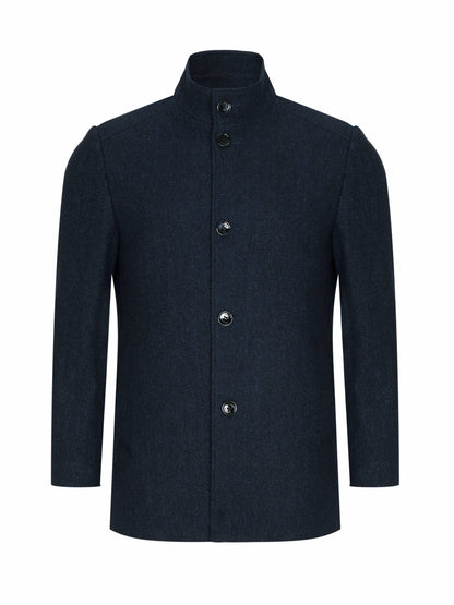 Daniel Grahame Watson Tailored Fit Overcoat - Dark Blue