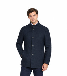 Daniel Grahame Watson Tailored Fit Overcoat - Dark Blue