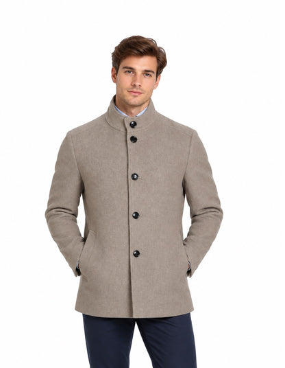 Daniel Grahame Watson Tailored Fit Overcoat - Taupe