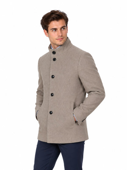 Daniel Grahame Watson Tailored Fit Overcoat - Taupe