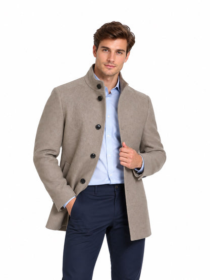 Daniel Grahame Watson Tailored Fit Overcoat - Taupe