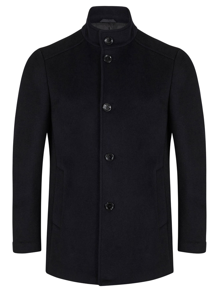 Daniel Grahame Watson Regular Fit Overcoat - Black