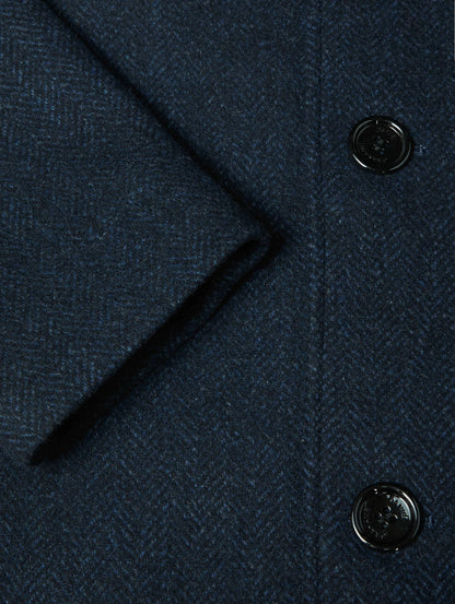 Daniel Grahame Watson Tailored Fit Overcoat - Dark Blue