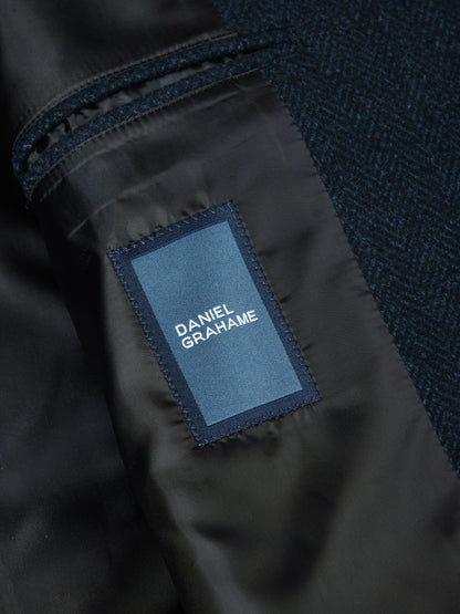 Daniel Grahame Watson Tailored Fit Overcoat - Dark Blue