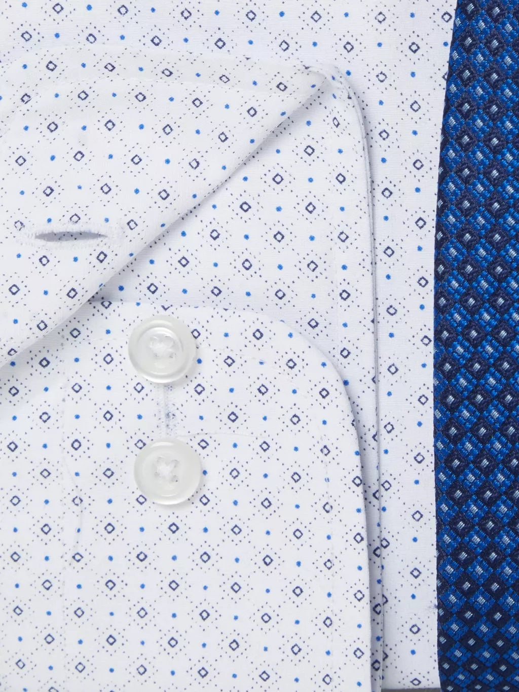 Daniel Grahame Regular Fit Long Sleeve Formal Shirt & Tie - White/Blue
