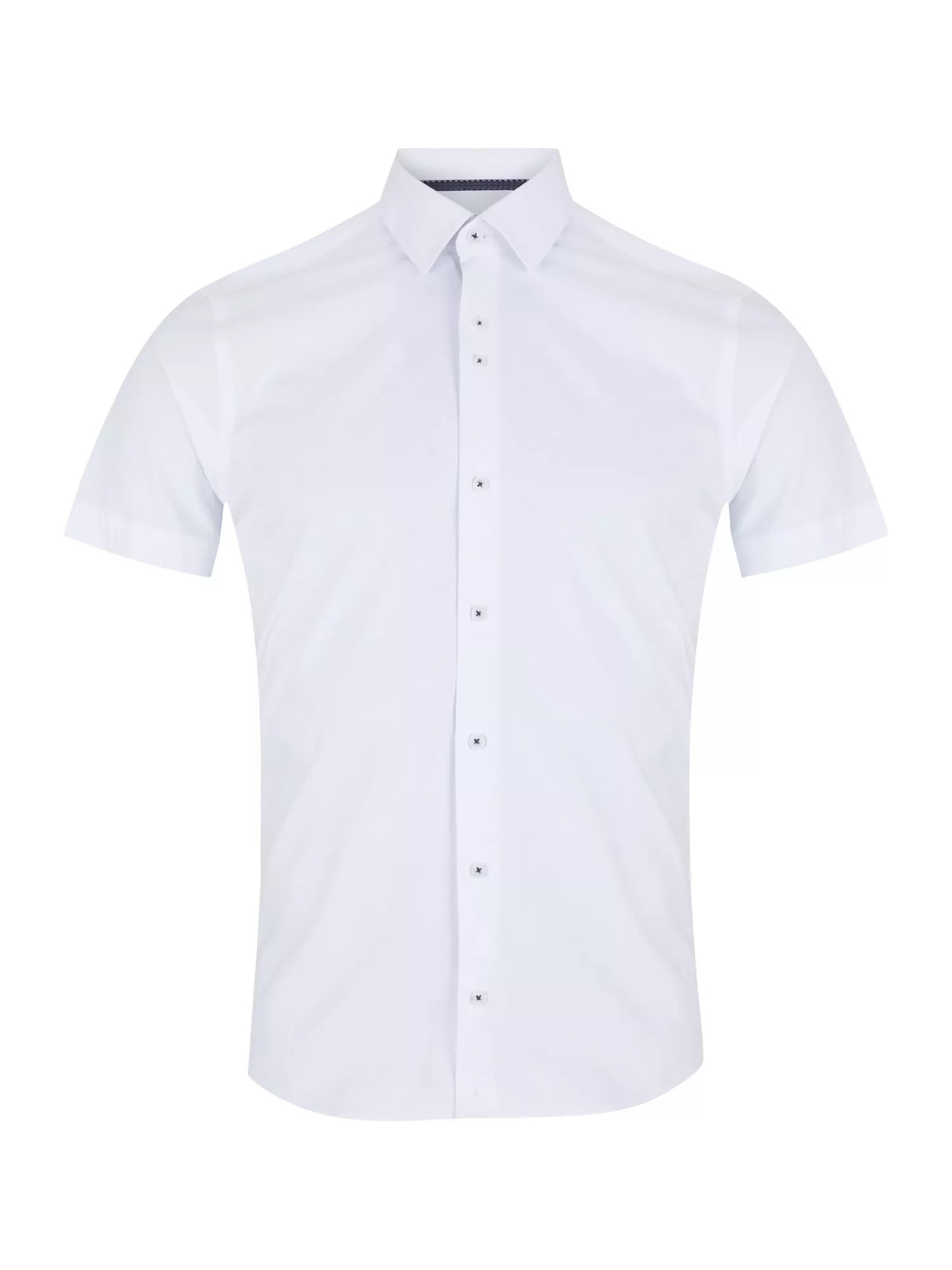 Remus Uomo Parker Short Sleeve Formal Shirt With Stretch - White