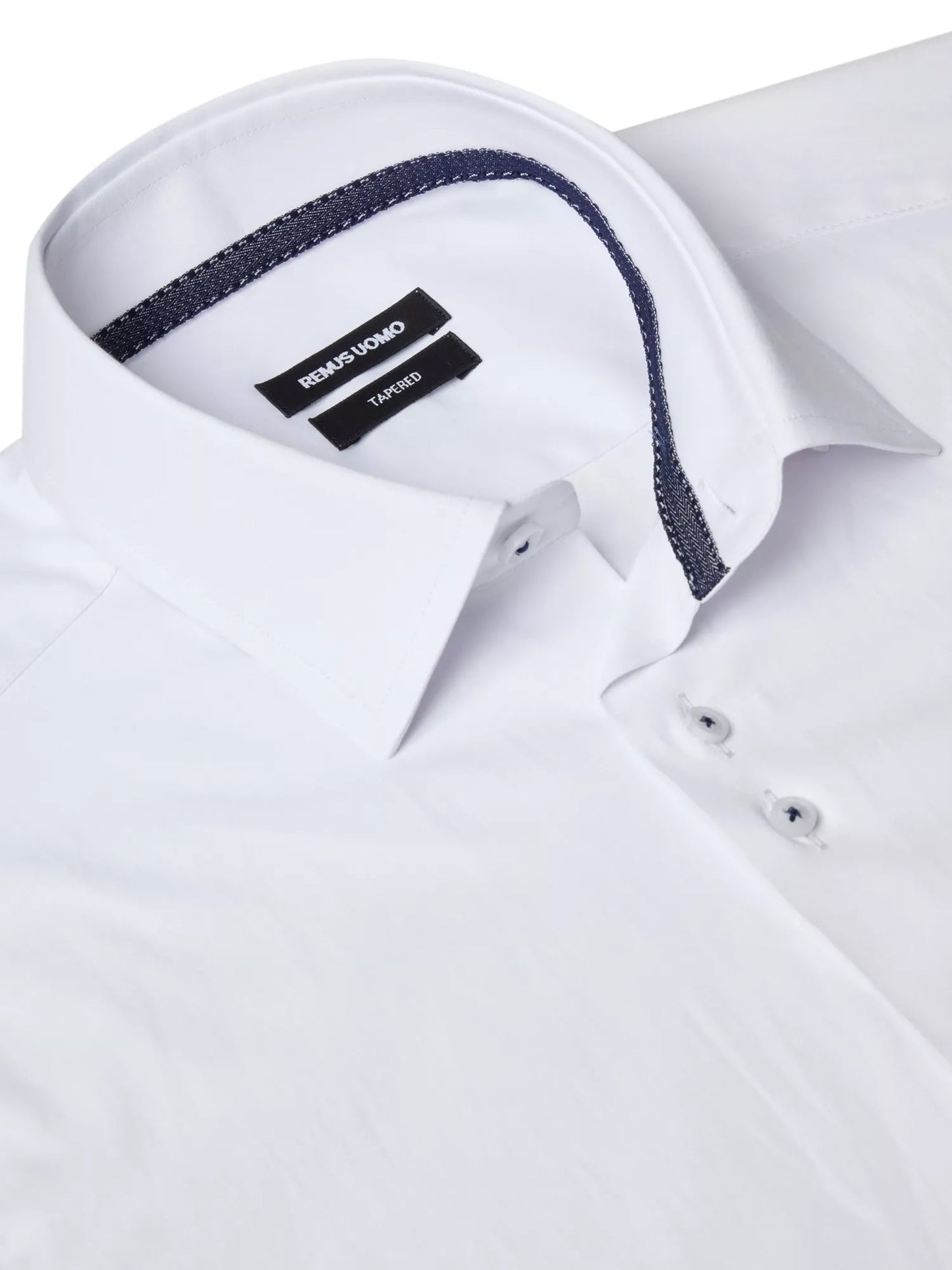 Remus Uomo Parker Short Sleeve Formal Shirt With Stretch - White