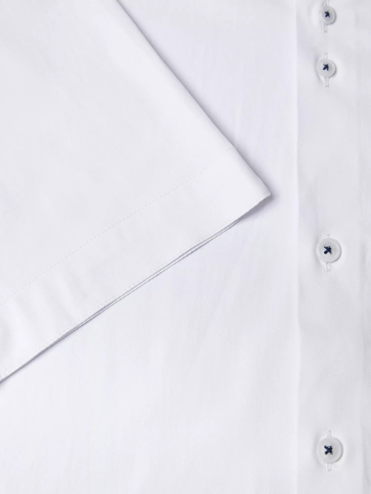 Remus Uomo Parker Short Sleeve Formal Shirt With Stretch - White