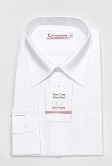 Deer Park Long Sleeved Girls School Blouse - White