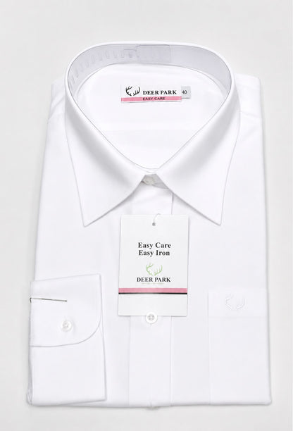 Deer Park Long Sleeved Girls School Blouse - White