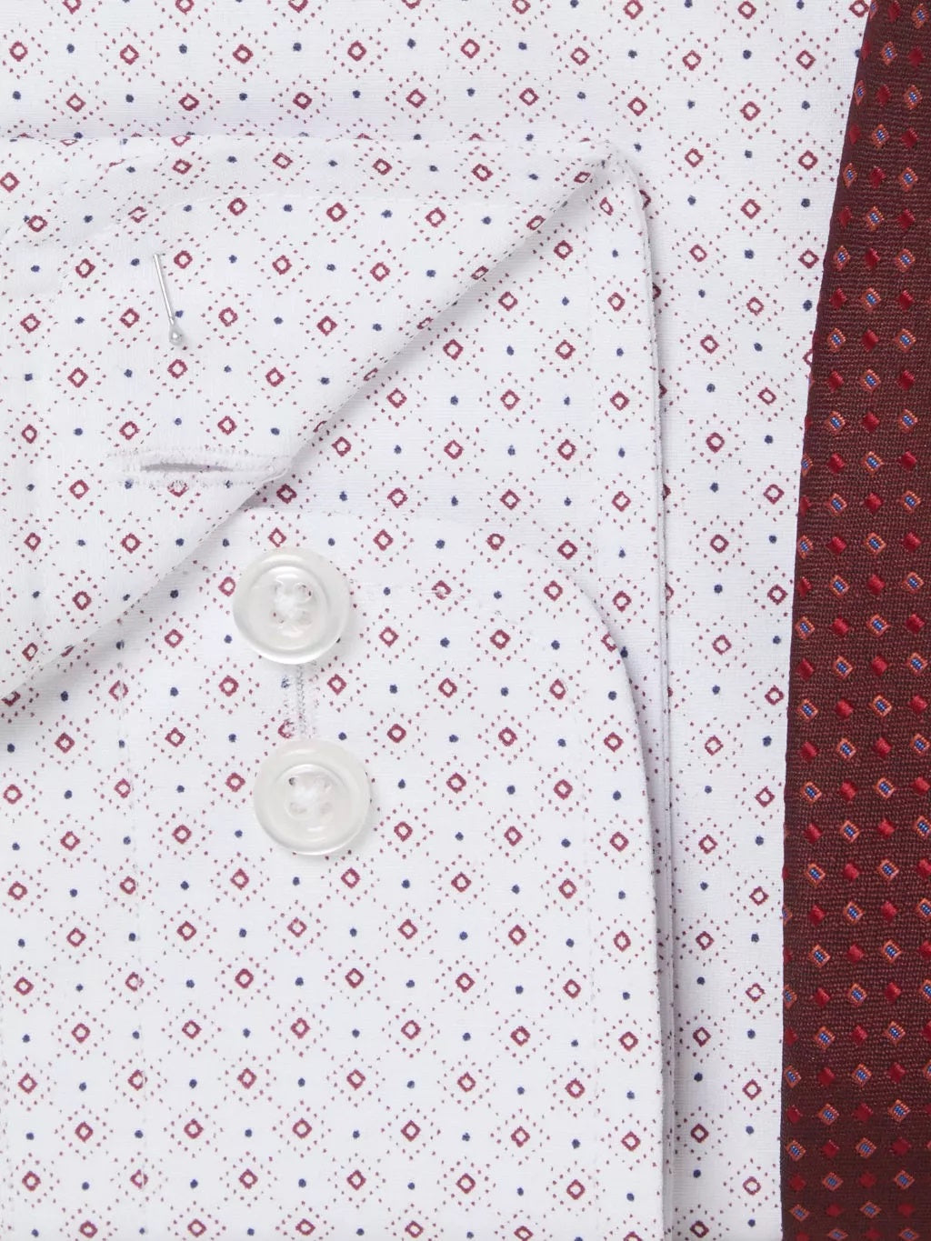 Daniel Grahame Regular Fit Long Sleeve Formal Shirt & Tie - White/Red