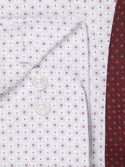Daniel Grahame Regular Fit Long Sleeve Formal Shirt & Tie - White/Red