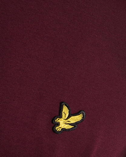 Lyle & Scott Cotton Crew Neck Plain T-Shirt - Burgundy