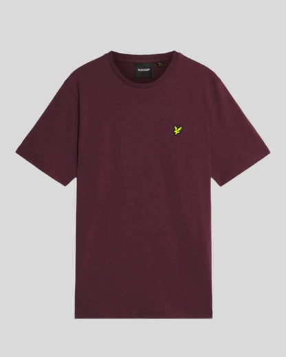 Lyle & Scott Cotton Crew Neck Plain T-Shirt - Burgundy