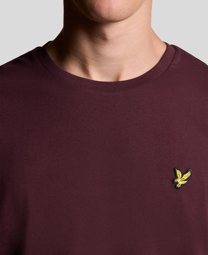 Lyle & Scott Cotton Crew Neck Plain T-Shirt - Burgundy
