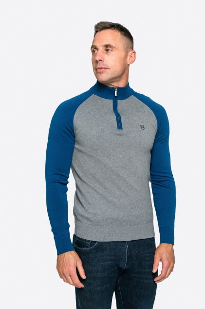 XV KINGS Winterveldt Half Zip Sweater - Jade Steel
