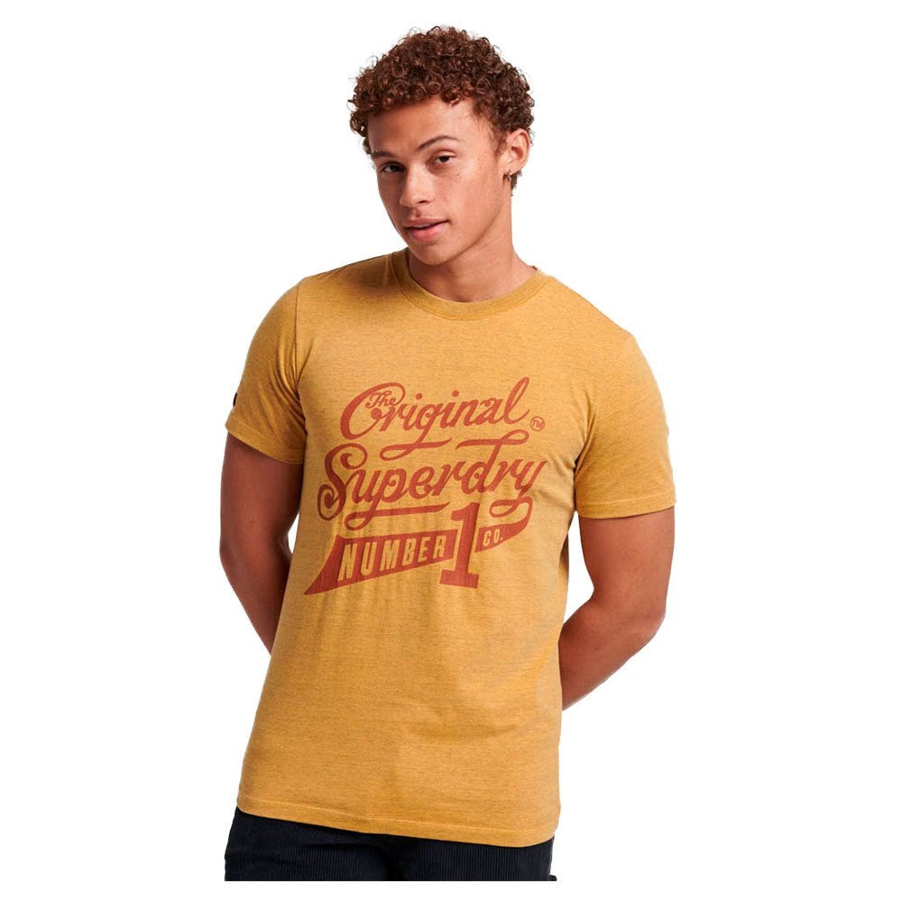 Superdry College Scripted Graphic T-Shirt - Yellow Marl