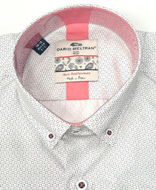 Dario Beltran Zalamea Regular Fit Long Sleeve Shirt - White/Pink