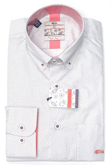 Dario Beltran Zalamea Regular Fit Long Sleeve Shirt - White/Pink