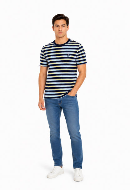 Original Penguin Retro Zig Zag Stripe T-Shirt - Dark Sapphire