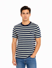 Original Penguin Retro Zig Zag Stripe T-Shirt - Dark Sapphire
