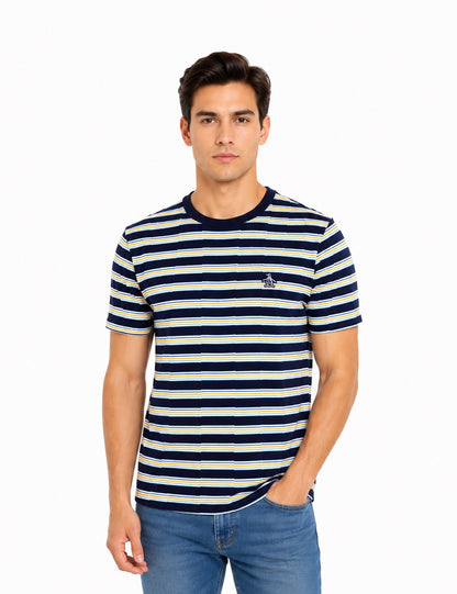 Original Penguin Retro Zig Zag Stripe T-Shirt - Dark Sapphire