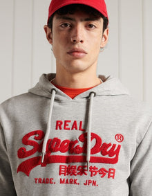 Superdry Unisex Chenille Vintage Logo Graphic Hoodie - Athletic Grey Marl