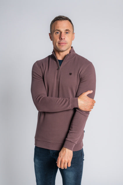 XV KINGS Eastern Half Zip Sweater - Winter Cherry
