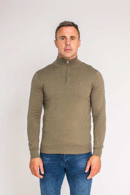 XV KINGS Perpignan Half Zip Sweater - Fern