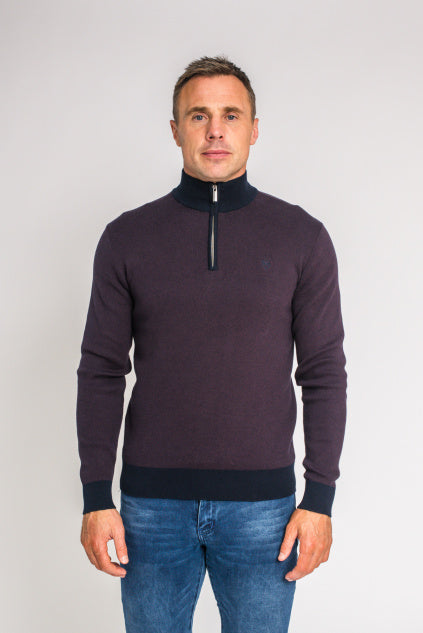 XV KINGS Takapuna Half Zip Sweater - Classic Plum