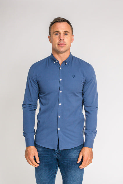 XV KINGS Tesoni Oxford Long Sleeved Shirt - Cobalt