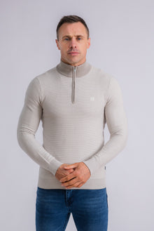 XV KINGS Tullow Half Zip Sweater - Ecru Knit