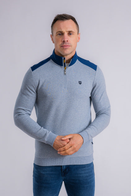 XV KINGS Tuncurry Half Zip Sweater - Pixel Blue