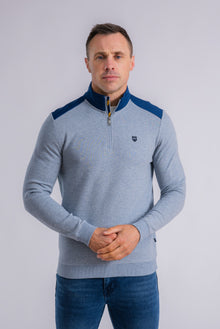XV KINGS Tuncurry Half Zip Sweater - Pixel Blue