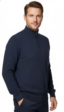 Tom Penn Half Zip Sweater - Navy