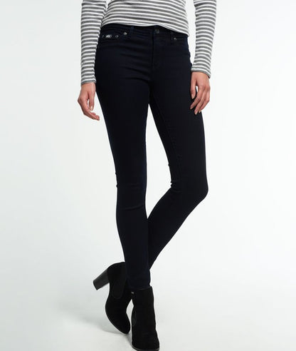 Ladies Superdry Alexia Jeggings - Rinse Blue Black
