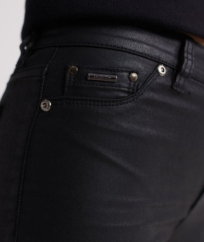 Ladies Superdry Sophia Coated Skinny Jeans - Waxed Black