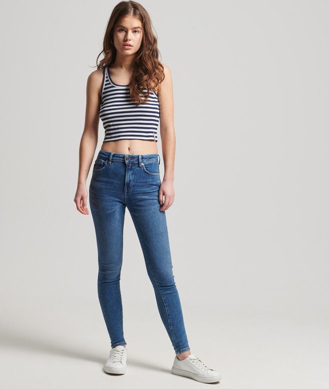 Ladies Superdry Vintage High Rise Skinny Jean - Mid Indigo Used