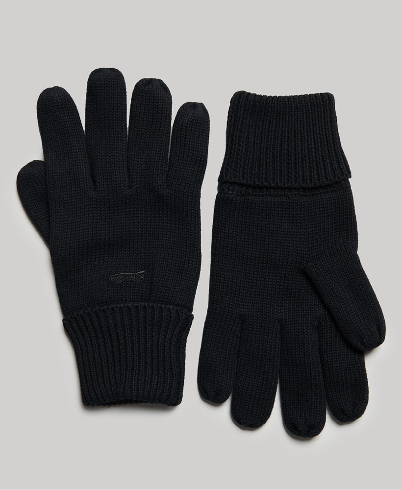 Superdry Knitted Logo Gloves - Black